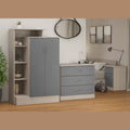 Nevada Petite Open Shelf Wardrobe - Grey Gloss/Light Oak Effect Veneer