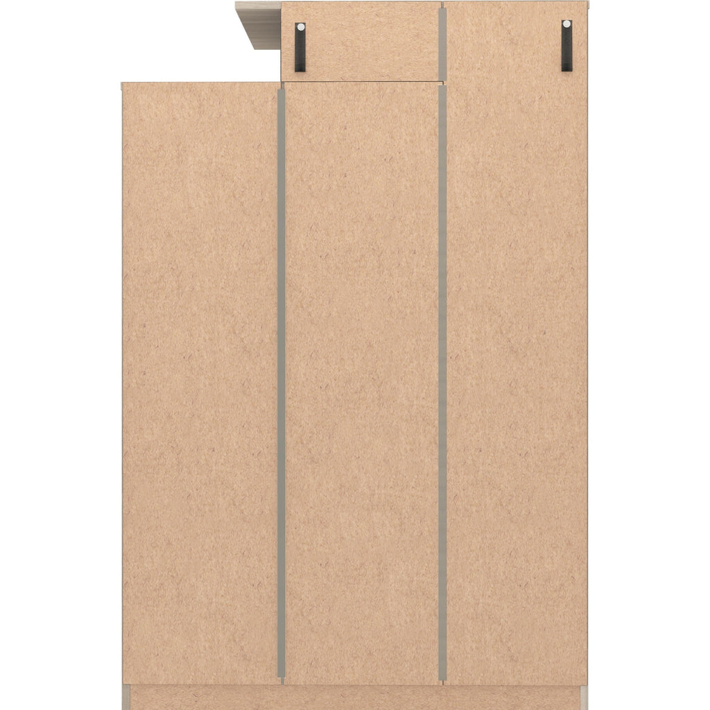 Nevada Petite Open Shelf Wardrobe - Grey Gloss/Light Oak Effect Veneer