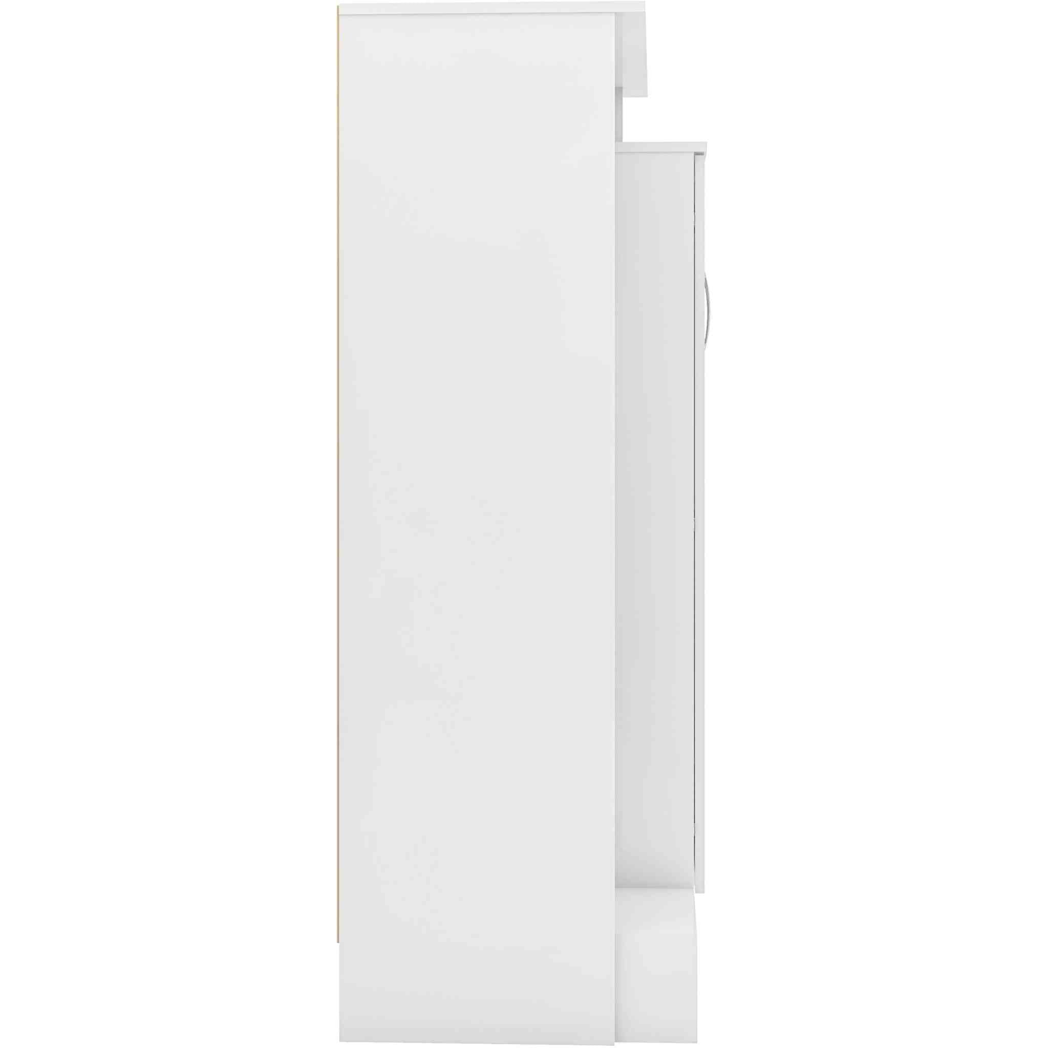 Nevada Petite Open Shelf Wardrobe - White Gloss