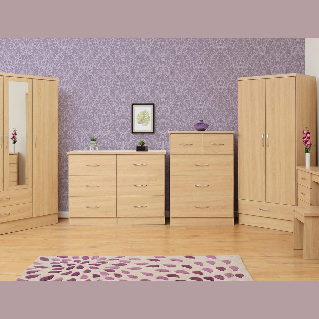 Nevada 3 Door 2 Drawer Wardrobe - Sonoma Oak Effect