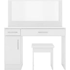 Nevada Vanity/Dressing Table Set - White Gloss