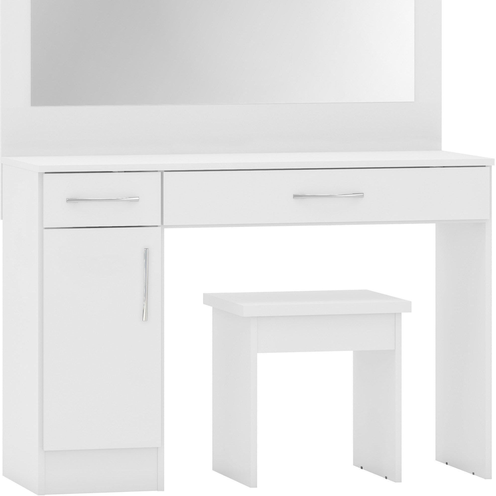 Nevada Vanity/Dressing Table Set - White Gloss