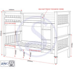 Neptune 3' Bunk Bed - White
