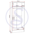 Nevada 2 Door All Hanging Wardrobe - Grey Gloss/Light Oak Effect Veneer