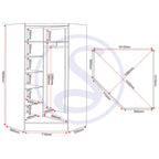Nevada 2 Door Corner Wardrobe - White Gloss
