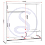 Nevada 2 Door Slider Wardrobe - Grey Gloss