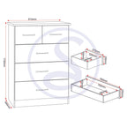 Nevada 3+2 Drawer Chest - White Gloss