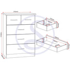 Nevada 3+2 Drawer Chest - Black Gloss