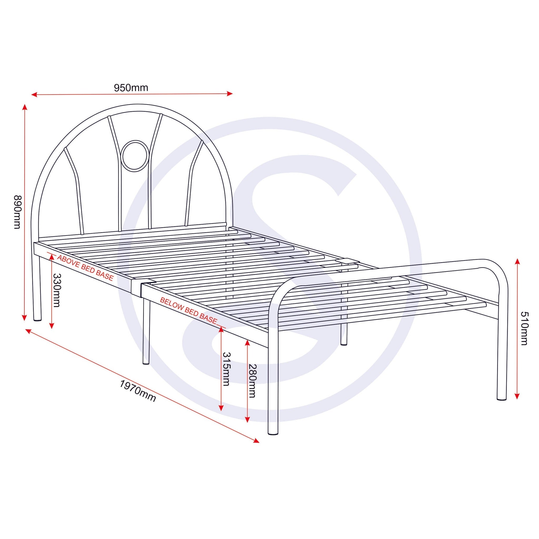 Nova 3' Bed - Silver