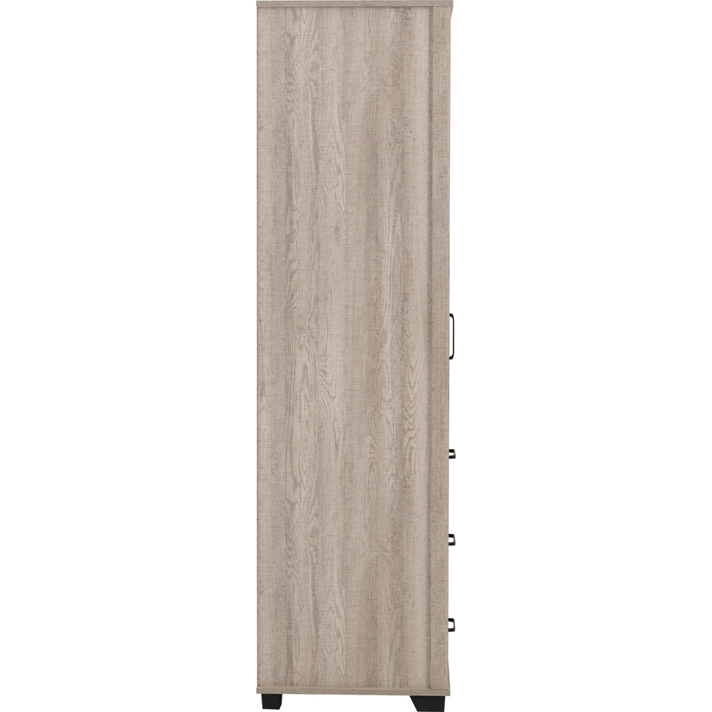Oliver 1 Door 3 Drawer Open Shelf Wardrobe - Light Oak Effect
