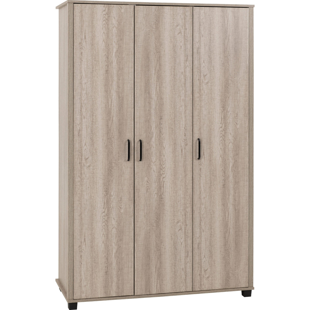 Oliver 3 Door Wardrobe - Light Oak Effect