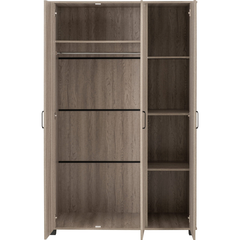 Oliver 3 Door Wardrobe - Light Oak Effect