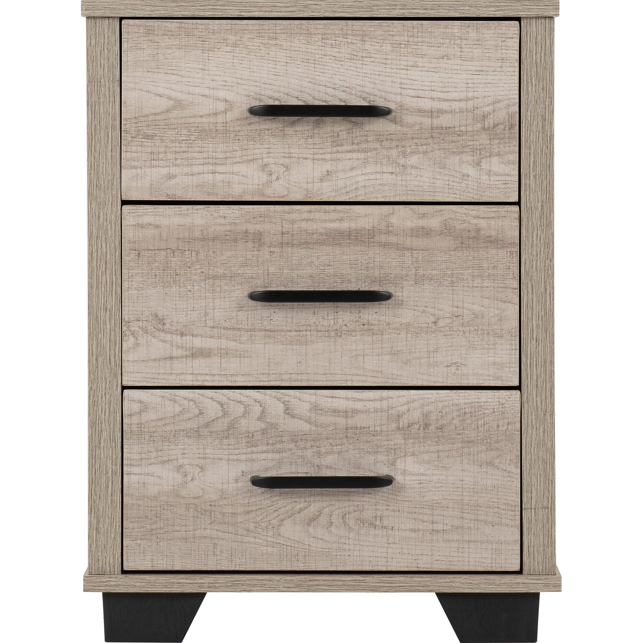 Oliver 3 Drawer Bedside - Light Oak Effect