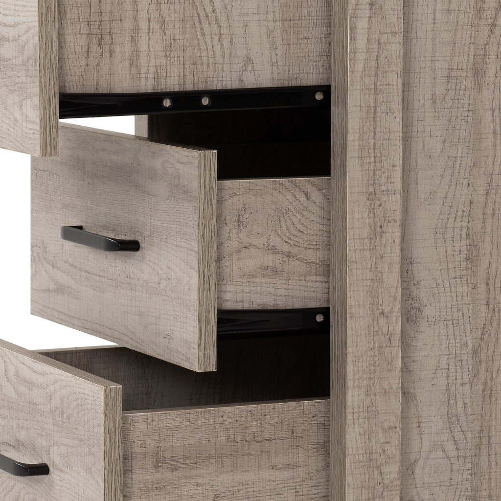 Oliver 3 Drawer Bedside - Light Oak Effect