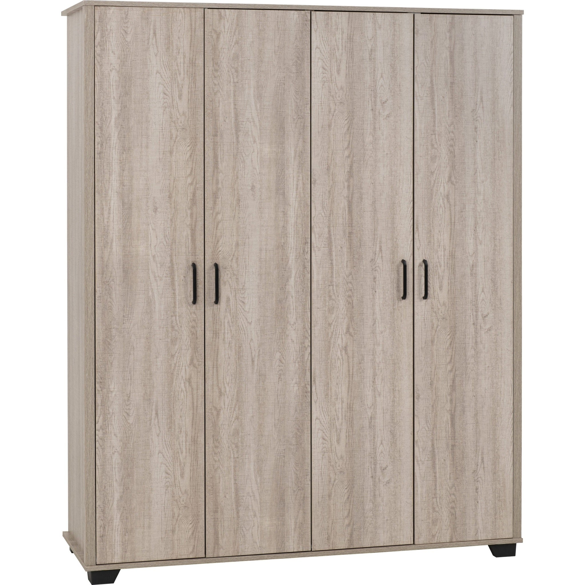 Oliver 4 Door Wardrobe - Light Oak Effect
