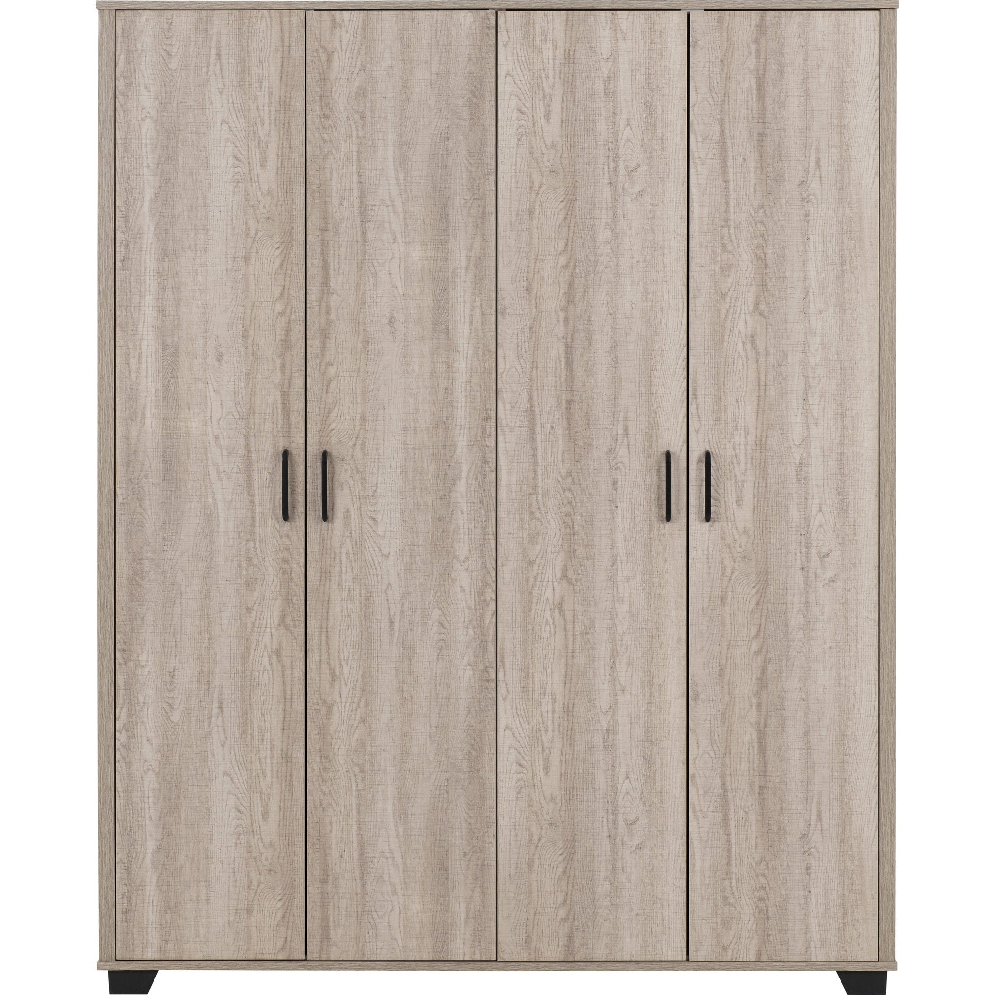 Oliver 4 Door Wardrobe - Light Oak Effect
