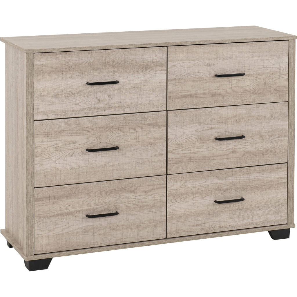 Oliver 6 Drawer Chest - Light Oak Effect