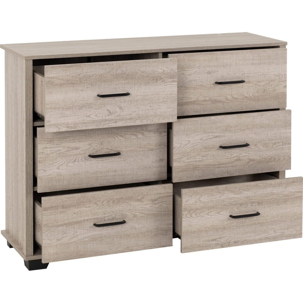 Oliver 6 Drawer Chest - Light Oak Effect