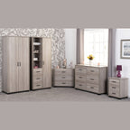 Oliver 3 Drawer Bedside - Light Oak Effect