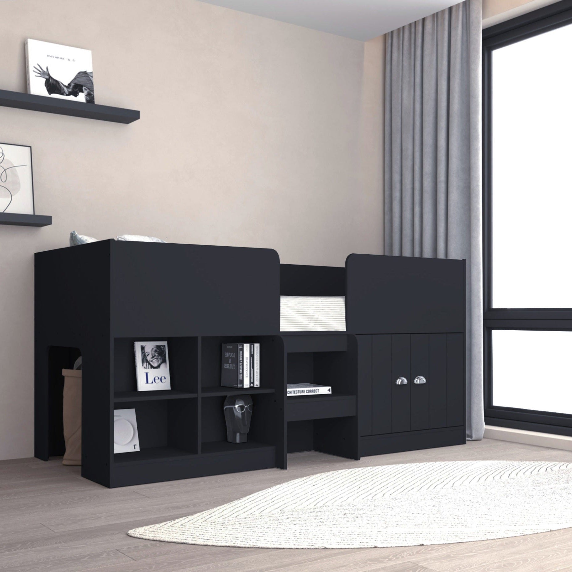 Orlando Low Sleeper Bed - Dark Grey