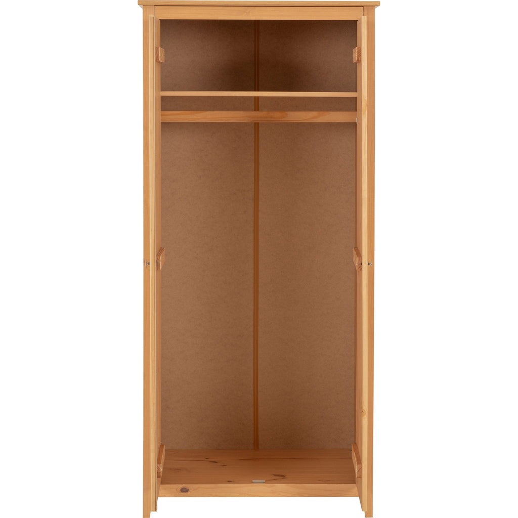 Oslo 2 Door Wardrobe - Antique Pine