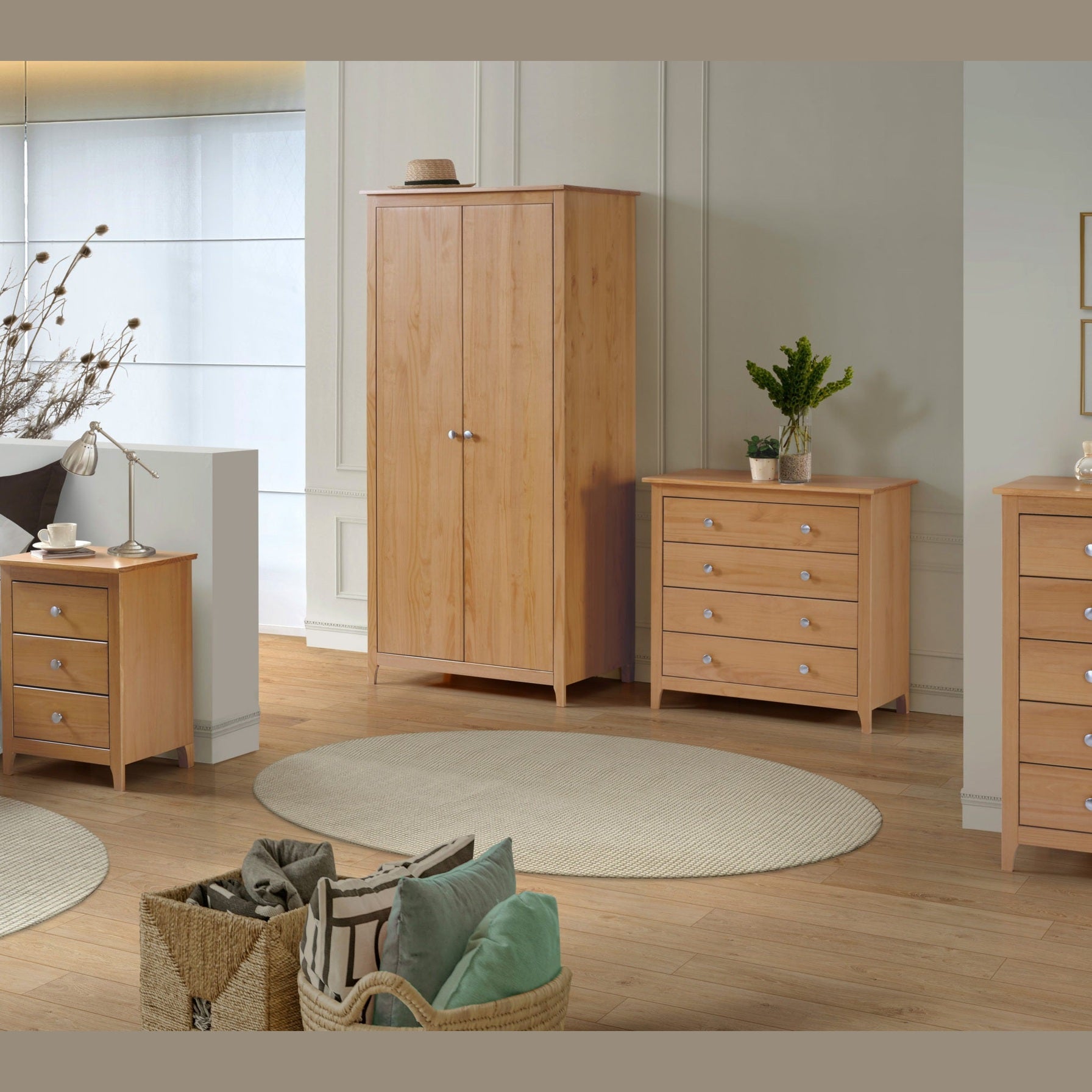 Oslo 2 Door Wardrobe - Antique Pine