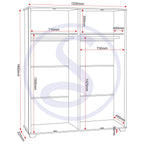 Oliver 4 Door Wardrobe - Light Oak Effect