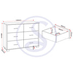 Oliver 6 Drawer Chest - Light Oak Effect
