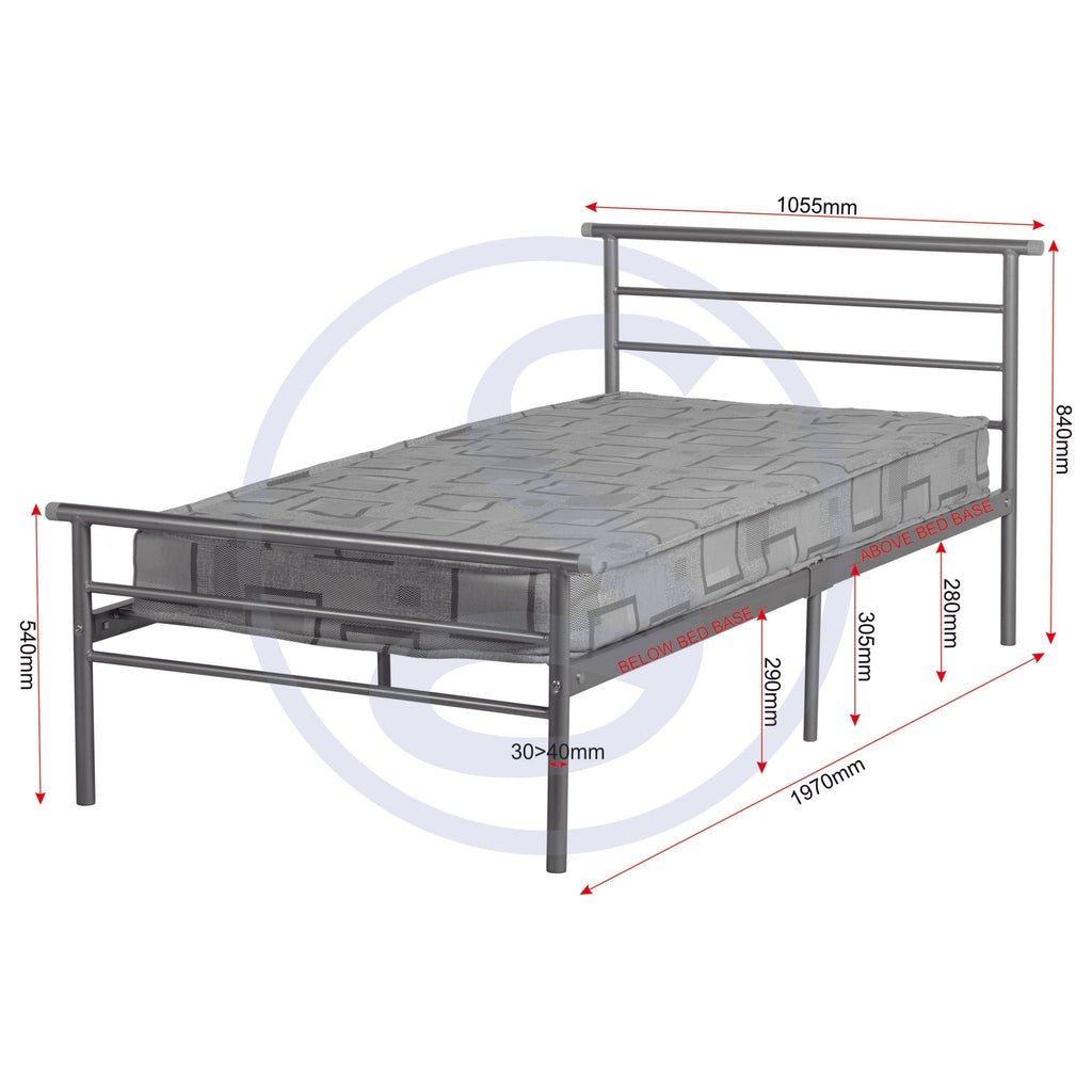 Orion 3' Bed - Silver