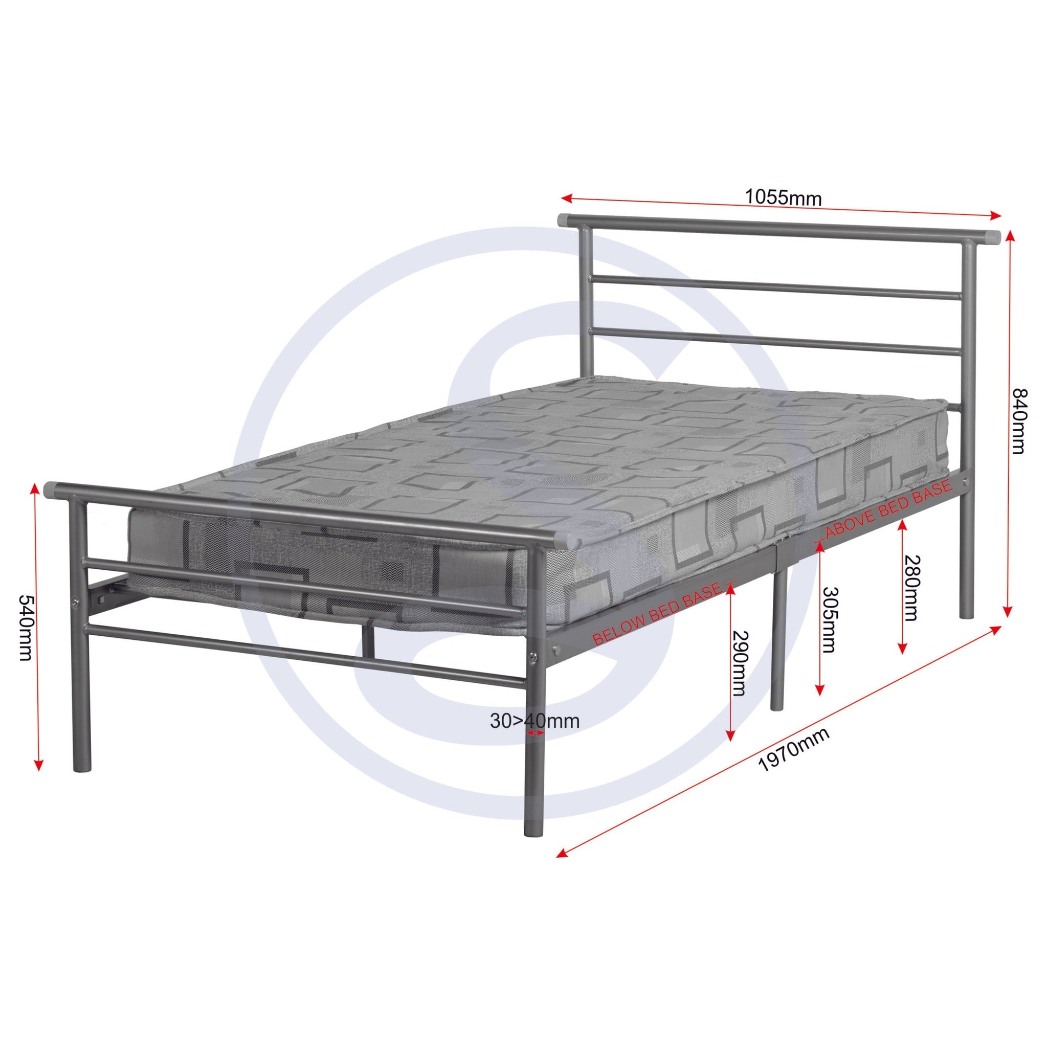 Orion 3' Bed - Silver