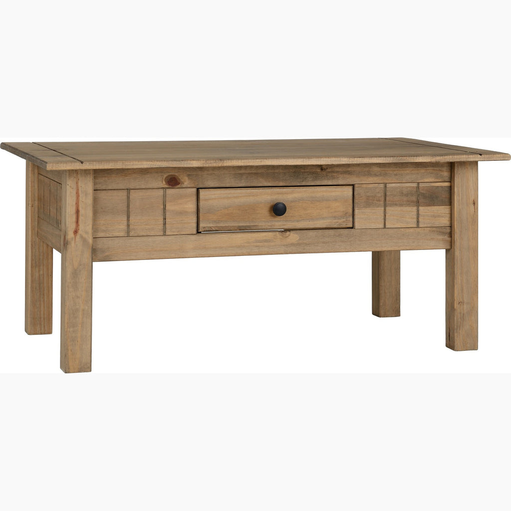 Panama 1 Drawer Coffee Table - Natural Wax