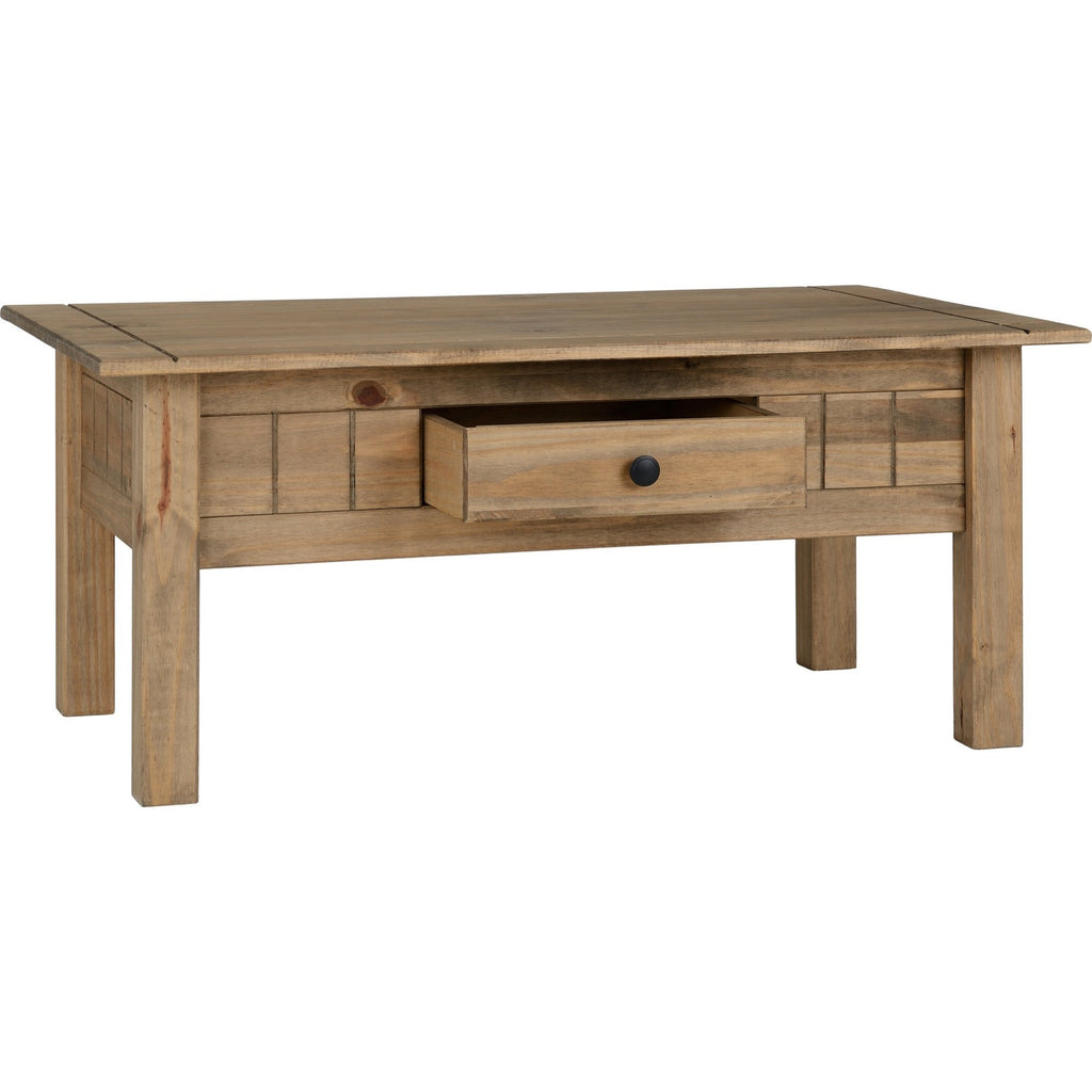 Panama 1 Drawer Coffee Table - Natural Wax