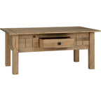 Panama 1 Drawer Coffee Table - Natural Wax