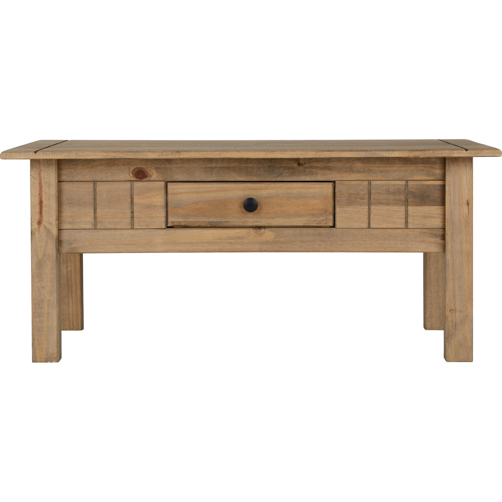 Panama 1 Drawer Coffee Table - Natural Wax