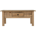 Panama 1 Drawer Coffee Table - Natural Wax