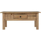 Panama 1 Drawer Coffee Table - Natural Wax