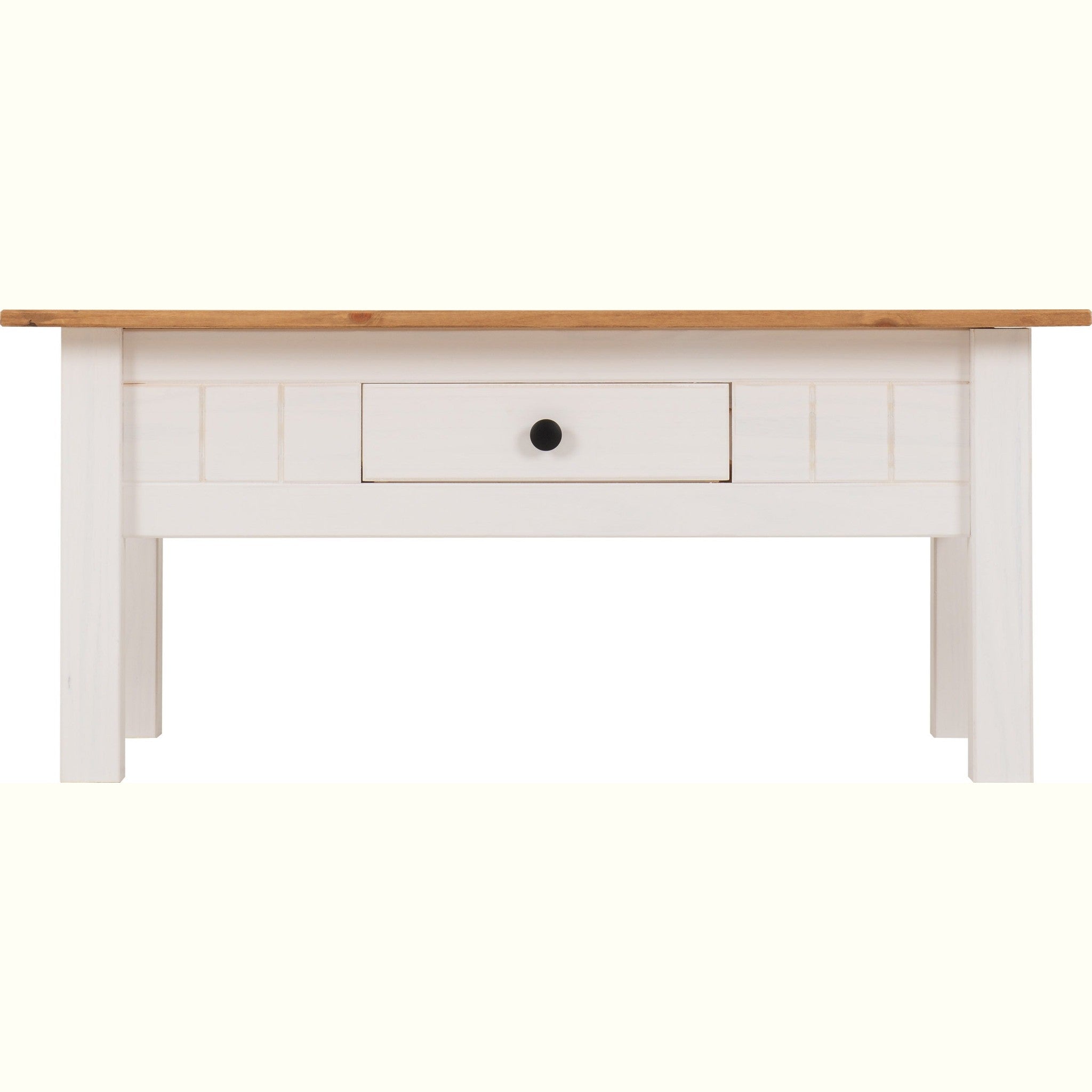 Panama 1 Drawer Coffee Table - White/Natural Wax
