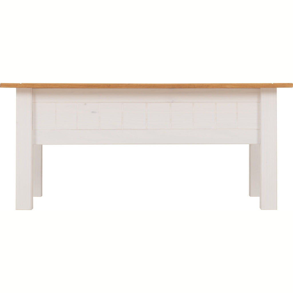 Panama 1 Drawer Coffee Table - White/Natural Wax