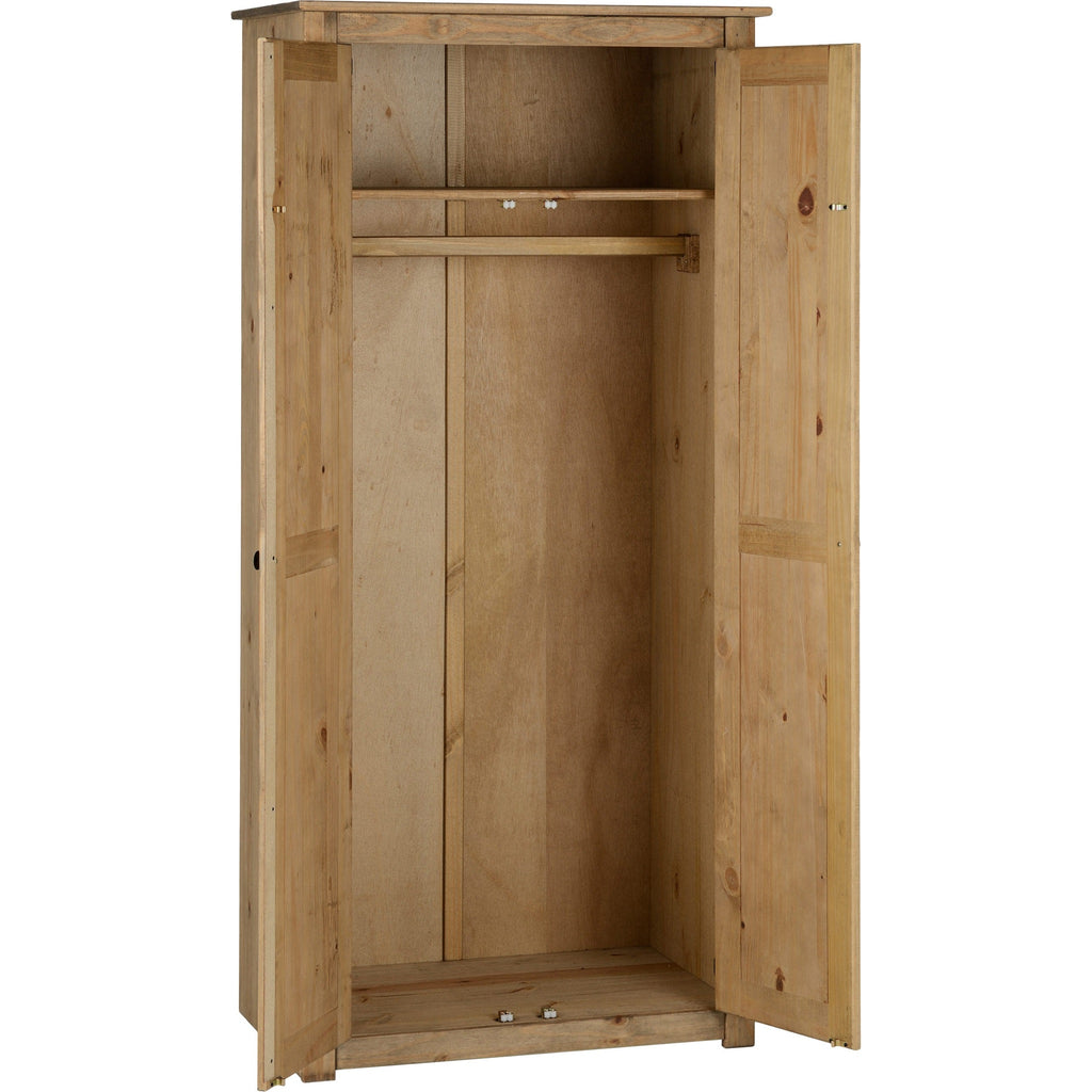 Panama 2 Door Wardrobe - Natural Wax