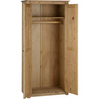 Panama 2 Door Wardrobe - Natural Wax