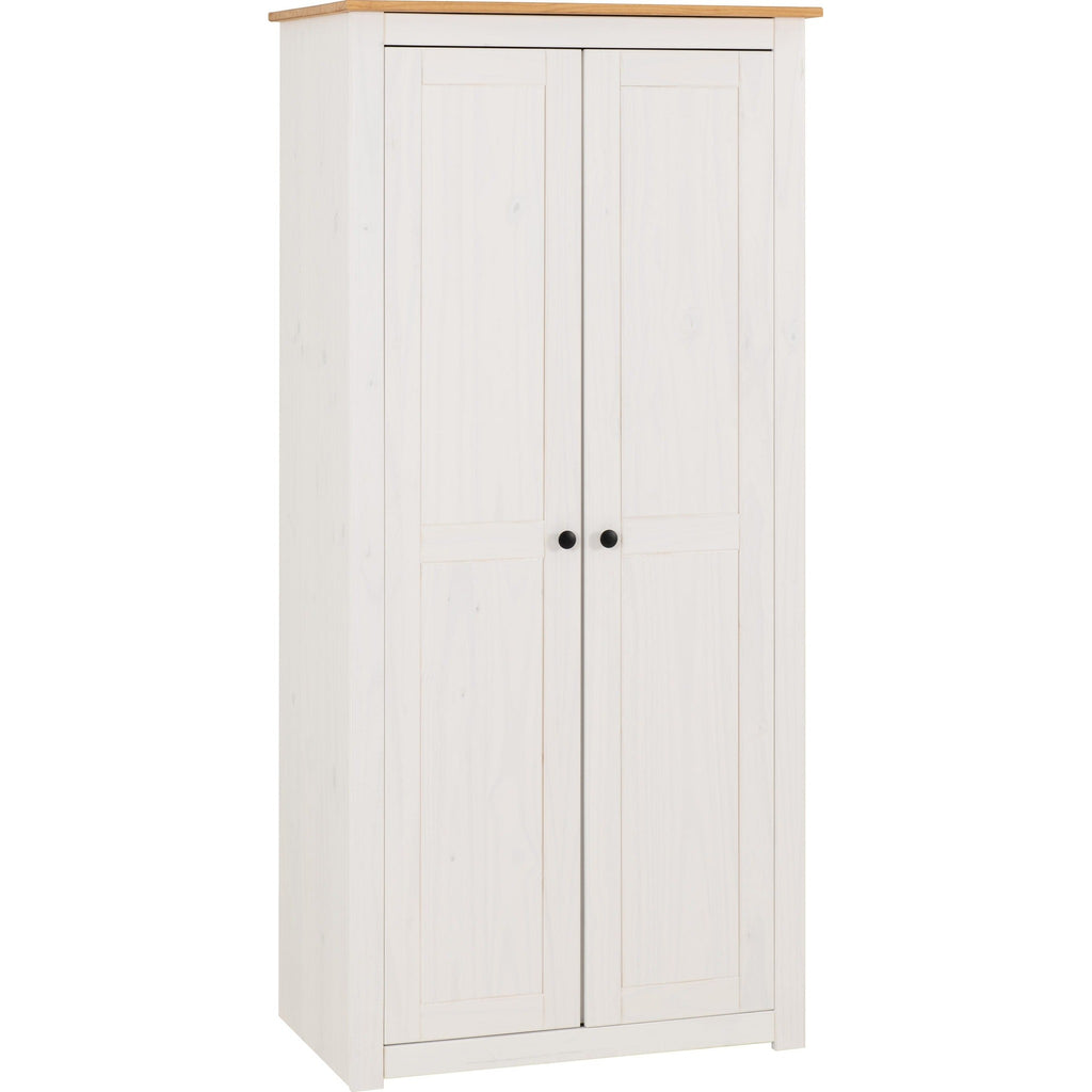 Panama 2 Door Wardrobe - White/Natural Wax