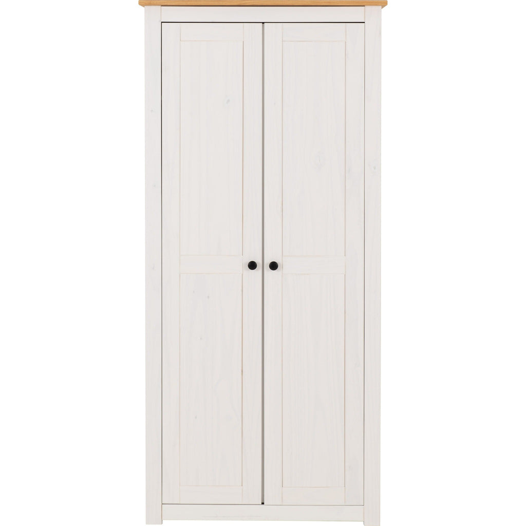 Panama 2 Door Wardrobe - White/Natural Wax