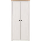 Panama 2 Door Wardrobe - White/Natural Wax