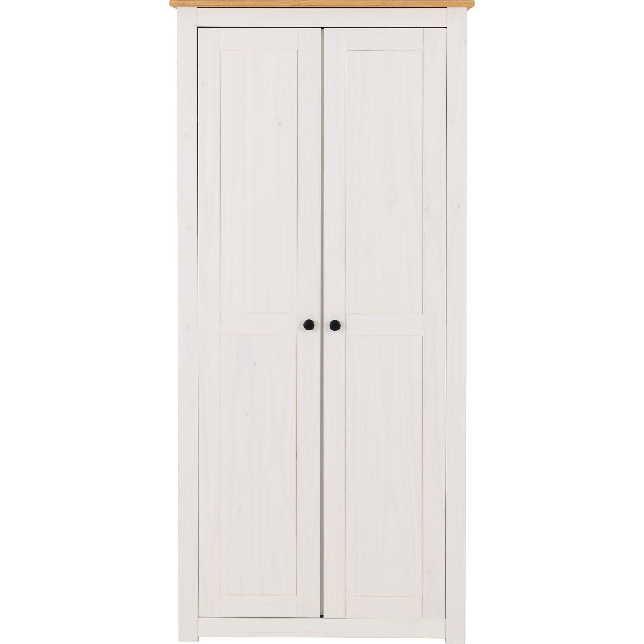 Panama 2 Door Wardrobe - White/Natural Wax