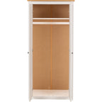 Panama 2 Door Wardrobe - White/Natural Wax