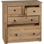 Panama 2+2 Drawer Chest - Natural Wax
