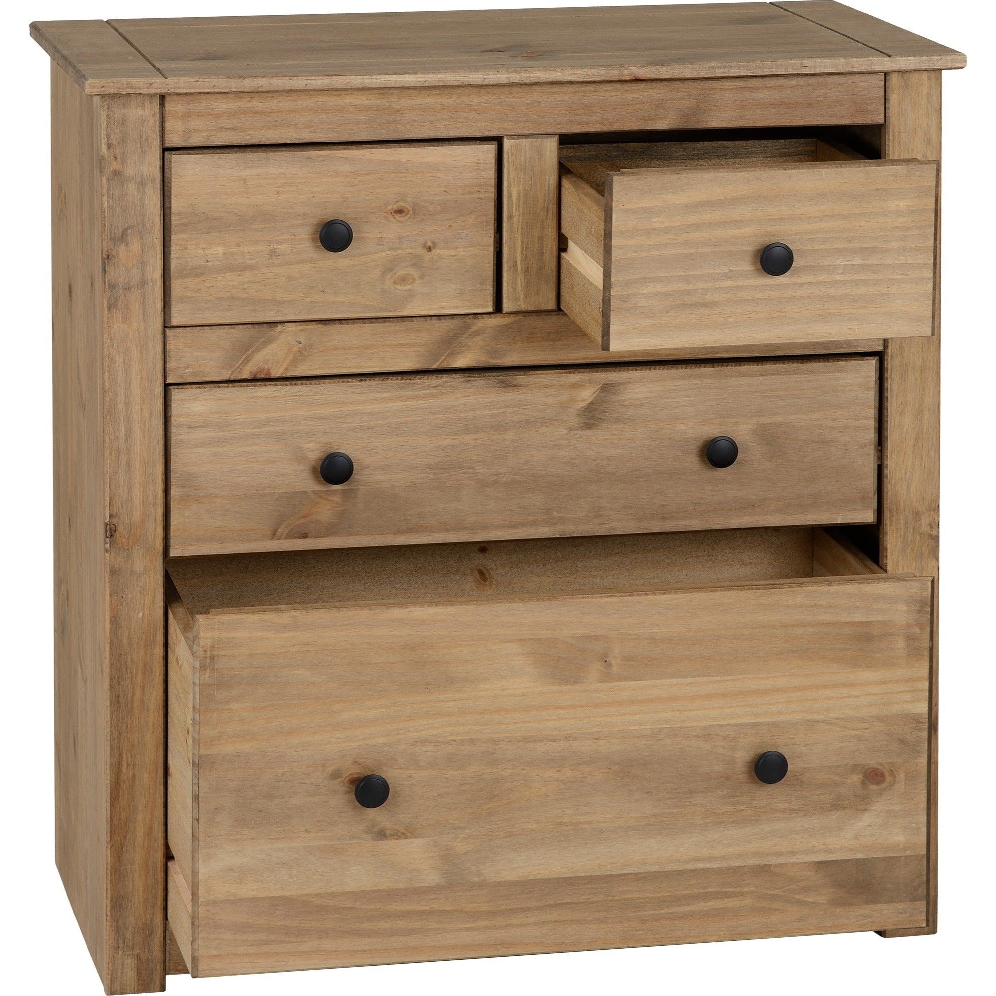 Panama 2+2 Drawer Chest - Natural Wax