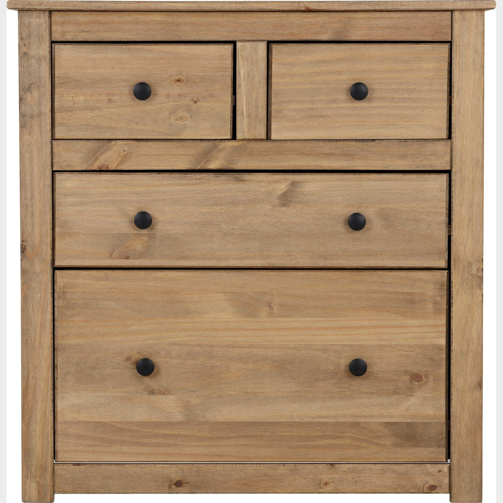 Panama 2+2 Drawer Chest - Natural Wax