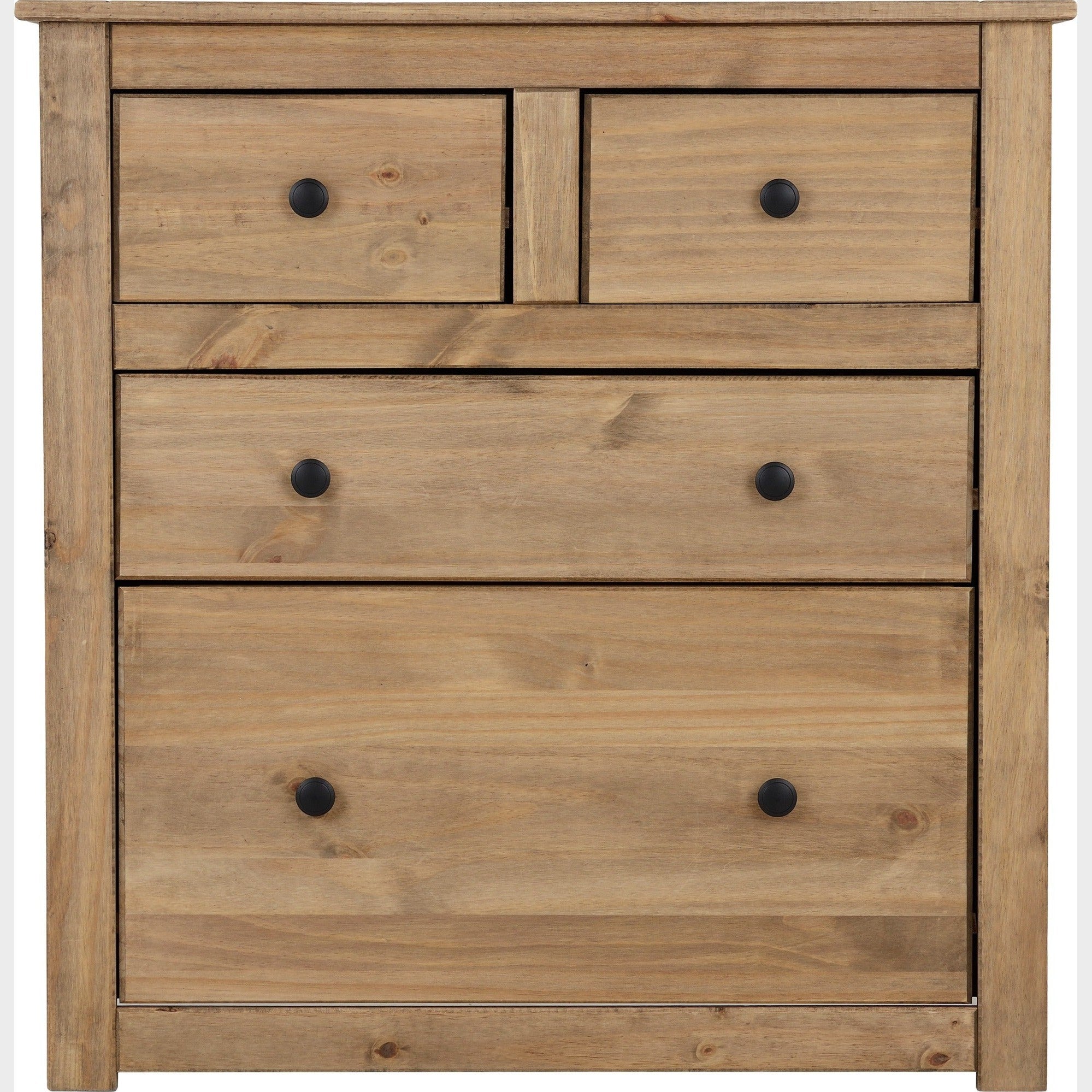 Panama 2+2 Drawer Chest - Natural Wax