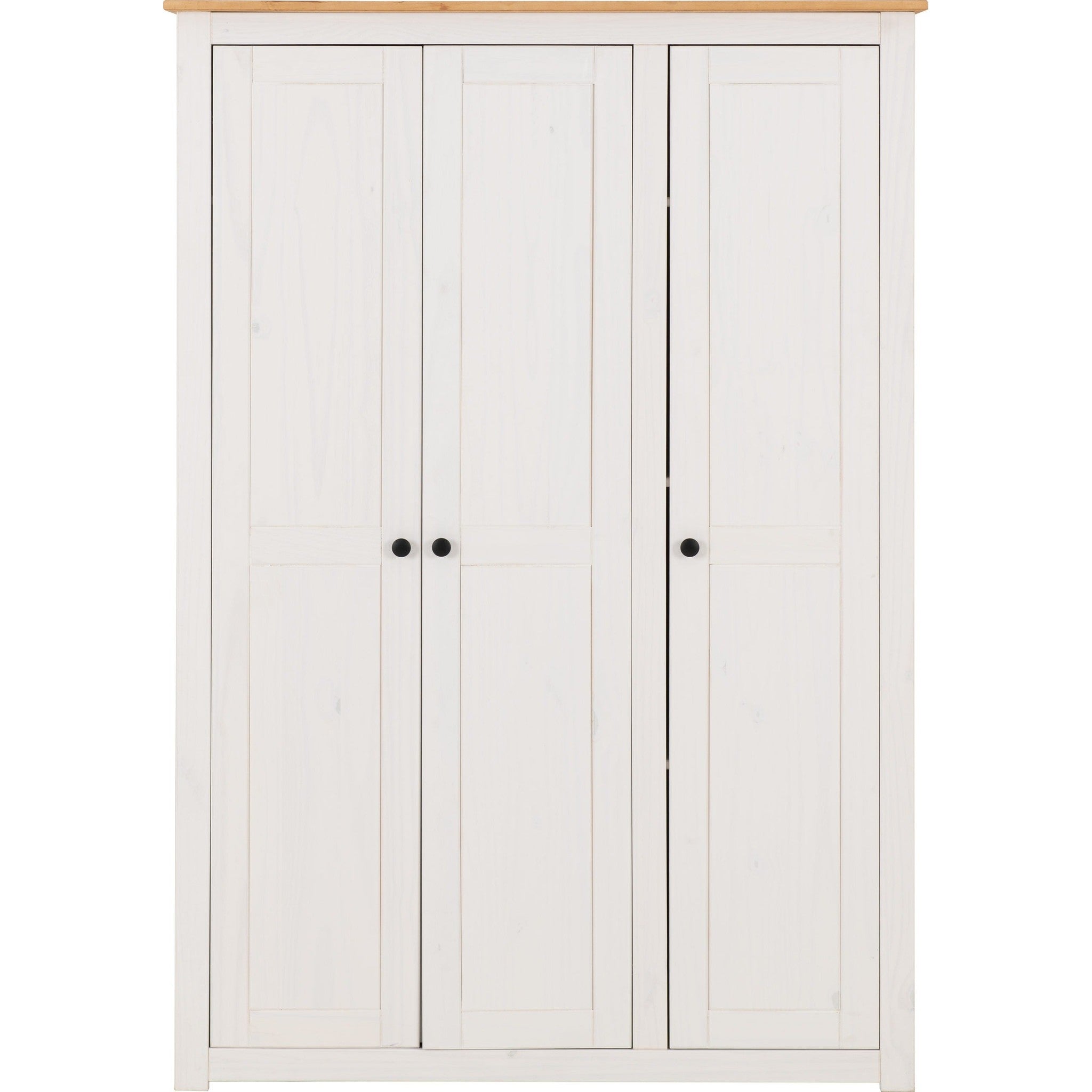 Panama 3 Door Wardrobe - White/Natural Wax